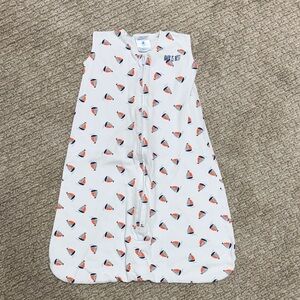 Halo White Sleep Sack with Orange and Navy Sailboats